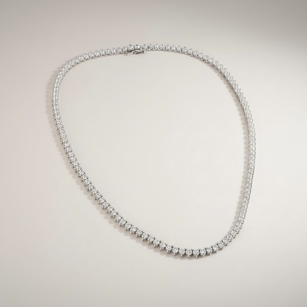 3Prong Classic Tennis Necklace (3프롱 클래식 테니스 목걸이)_Silver925