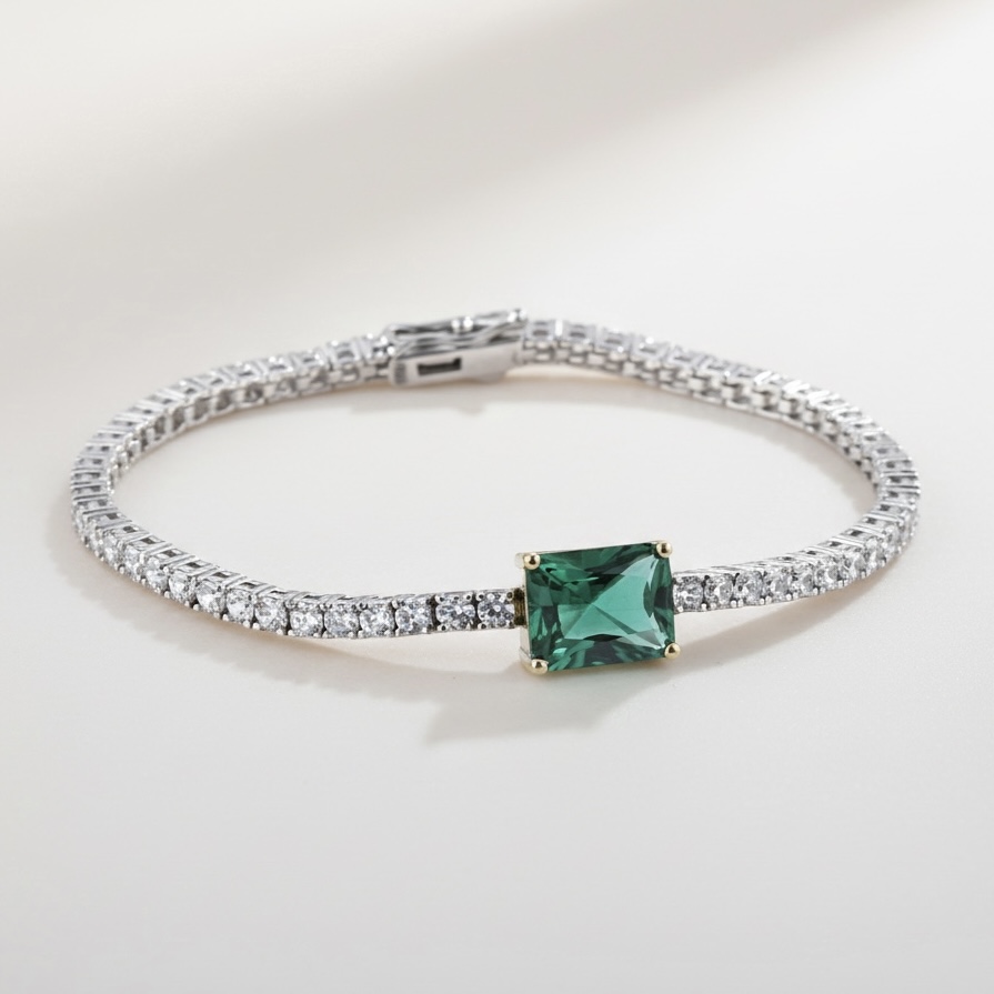 Green Tennis Bracelet (그린 테니스 팔찌) Silver925