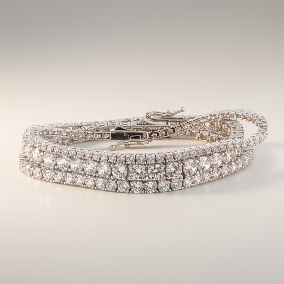 4Prong Tennis Bracelet(4프롱 테니스팔찌_3size)_Silver 925