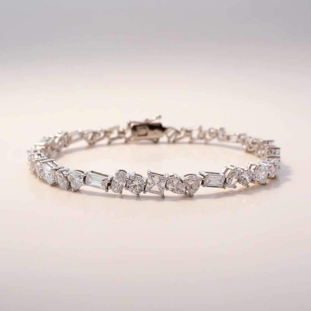 Fancy Cut Tennis Bracelet (팬시컷 테니스 브레이슬릿)_Silver925