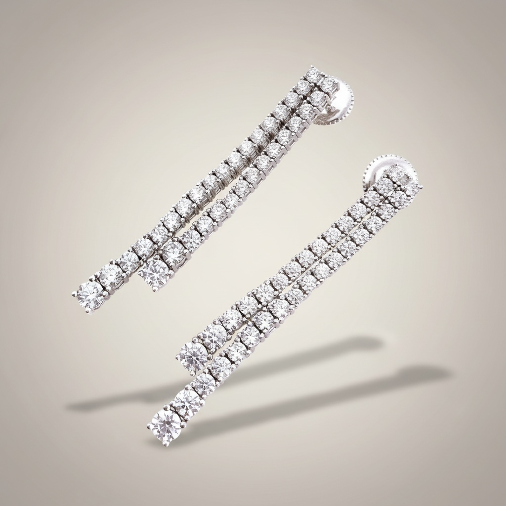 Double Tennis Earring (더블 테니스 이어링)_Silver925