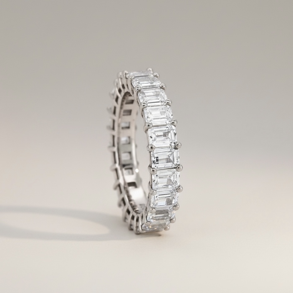 Emerald Cut Full Setting Ring (에메럴드컷 풀셋팅링)_ Silver925