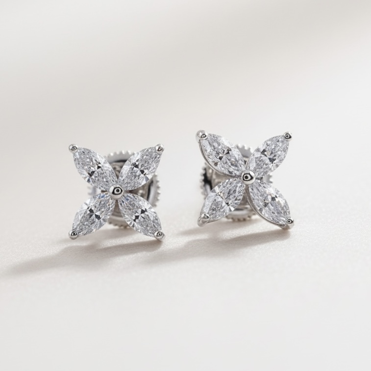 Marquise Fancy cut Earring ( 마퀴즈 팬시컷 이어링)_Silver925