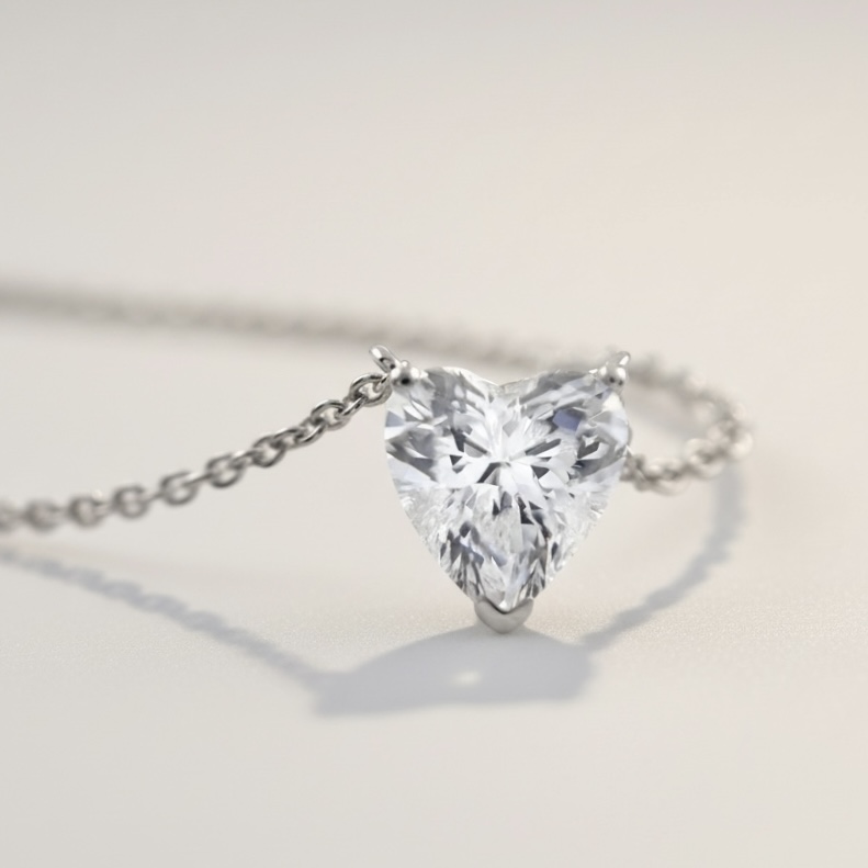 Solitaire Heart Cut  Necklace (솔리테어 하트컷 네크리스)_Silver 925