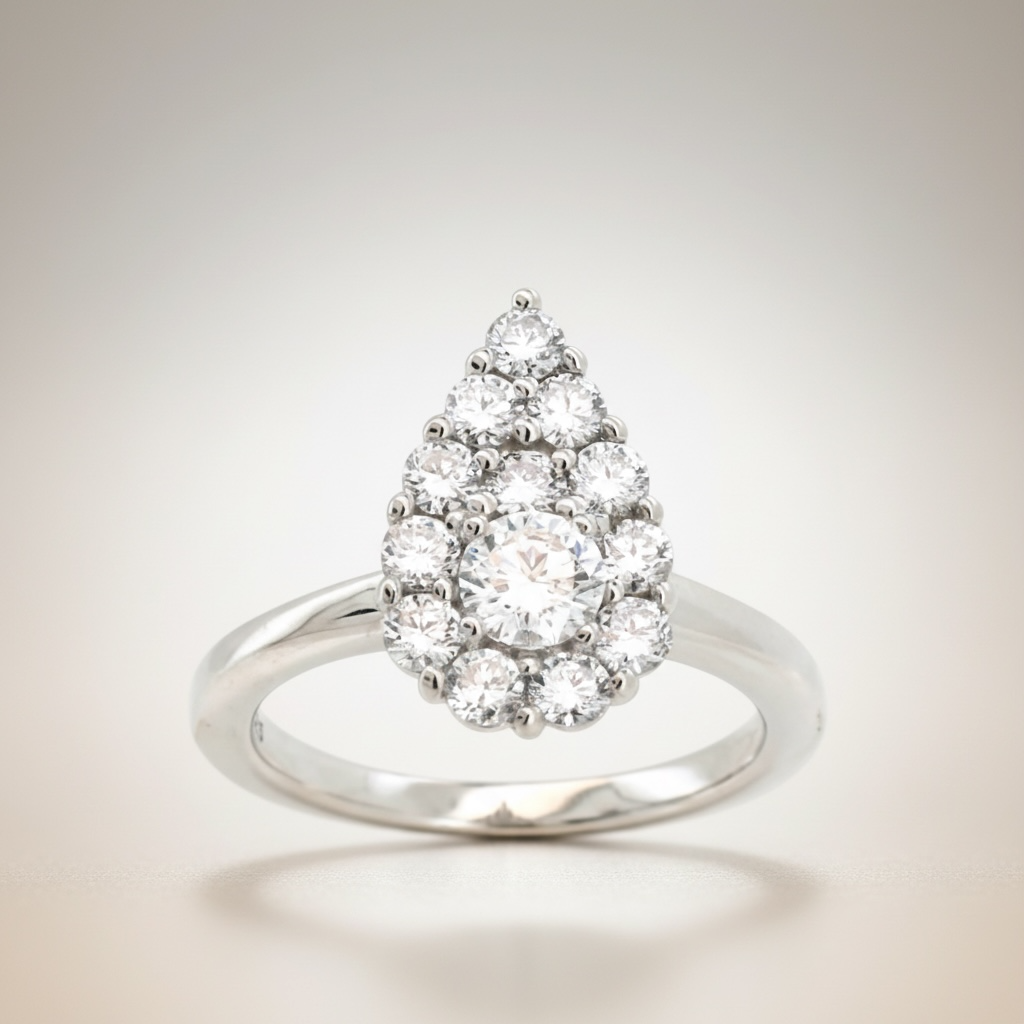 Pear Shape Lab Grown Diamond Ring (페어쉐입 랩그로운 다이아몬드 링)_Silver925