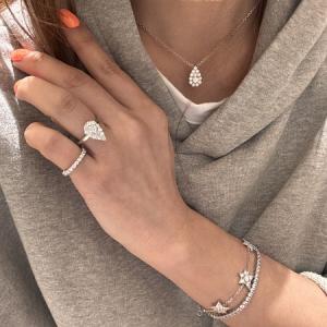 Pear Shape Lab Grown Diamond Ring (페어쉐입 랩그로운 다이아몬드 링)_Silver925
