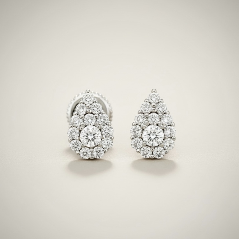 Pear Shape Lab Grown Diamond Earring (페어쉐입 랩그로운 다이아몬드 이어링)_Silver925