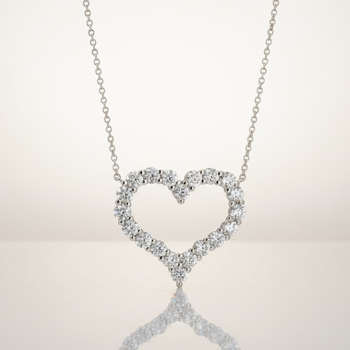 Lab Grown Diamond Love Bloom Necklace _Silver925