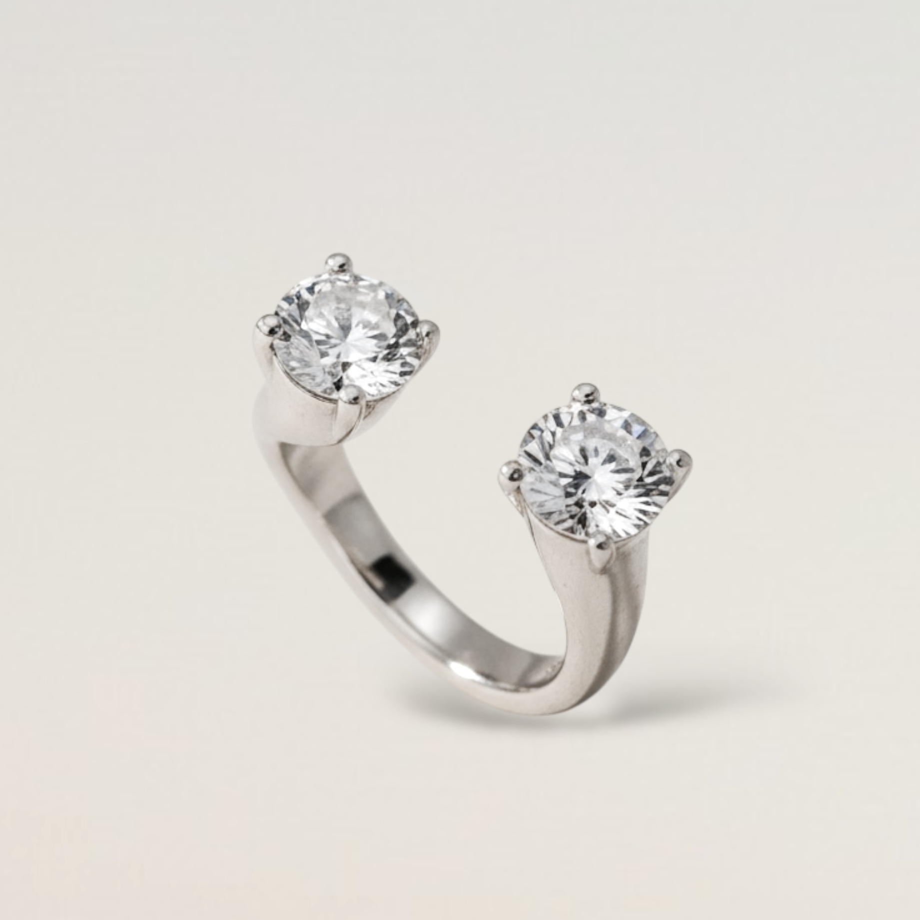 ONE & ONE Open Ring (원앤원오픈링)  Silver925_White Gold Color Plated