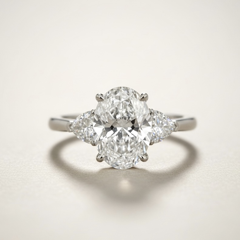 3ct OVAL CUT LAB  DIAMOND RING _3ct 오벌컷 랩다이아몬드반지_(K14 White Gold)