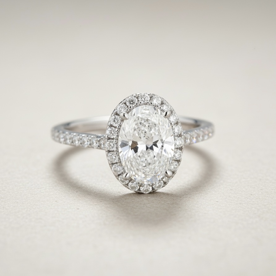 1.5ct 오벌컷 랩다이아몬드반지_(K14 White Gold)_1.5ct OVAL CUT LAB GROWN DIAMOND RING