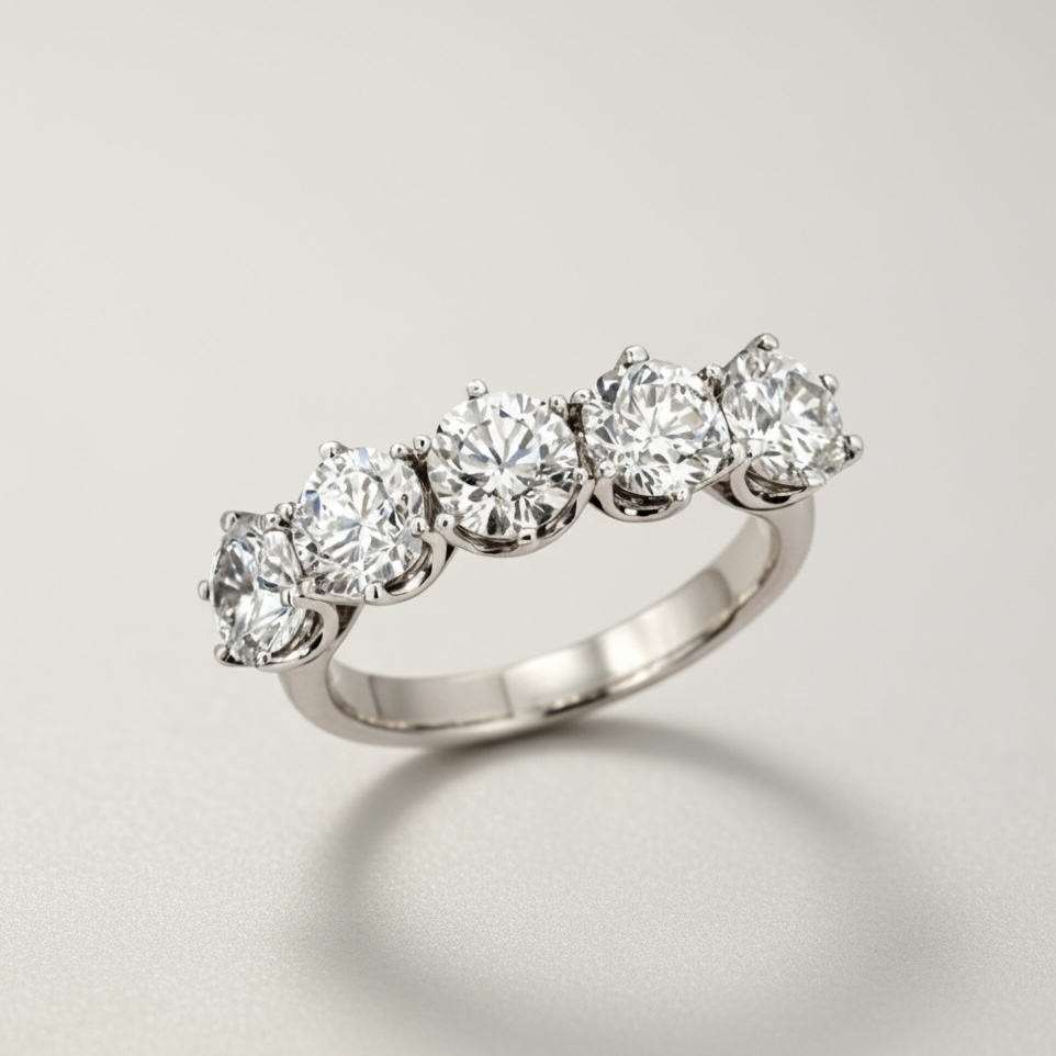 0.5ct*5PS Signature Line Ring_ K14GOLD