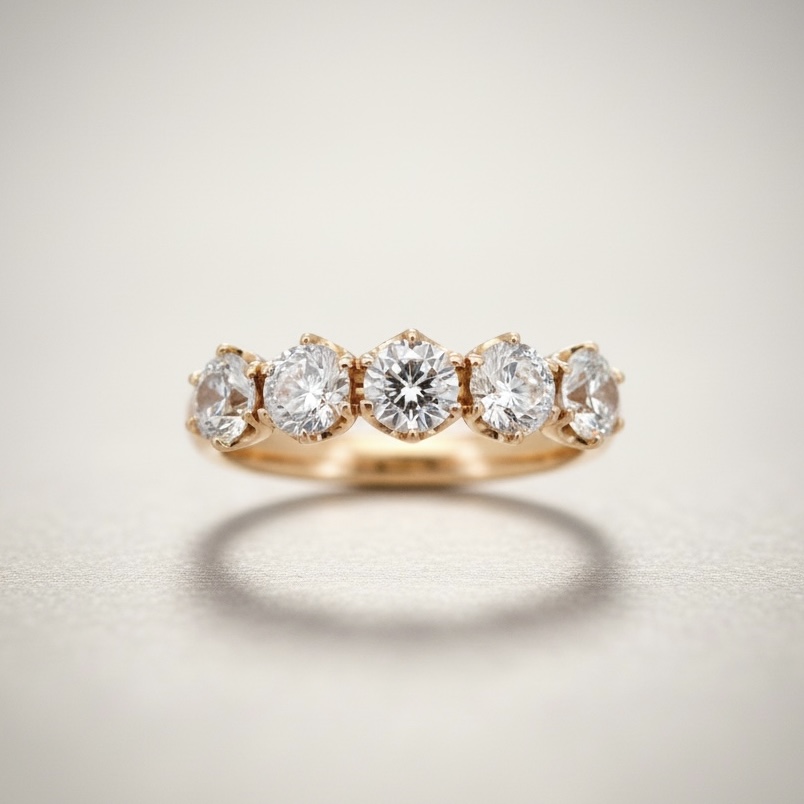 0.3ct*5PS Signature Line Ring_ K14GOLD