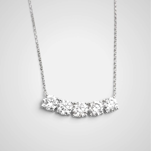 5부 사이즈 Shine Necklace (Premium CZ / Lab Grown Diamond)_Silver925