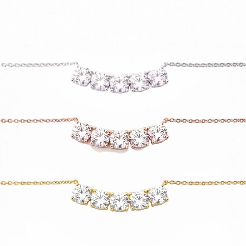 5부 사이즈 Shine Necklace (Premium CZ / Lab Grown Diamond)_Silver925
