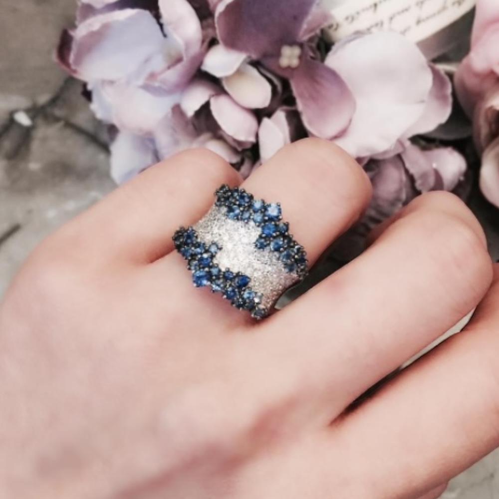 블루사파이어 Diamond Ring