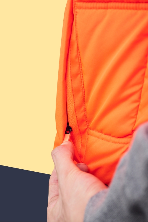 양면패딩조끼 형광오렌지X블랙