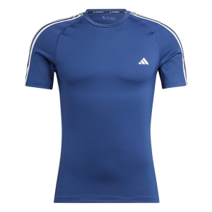아디다스 테크핏 삼선 티셔츠 (다크블루)
