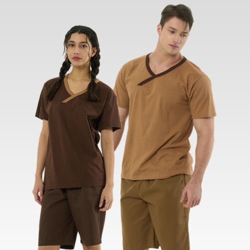 127-126 찜질복 사우나 찜질방옷 20수 반팔 상하세트