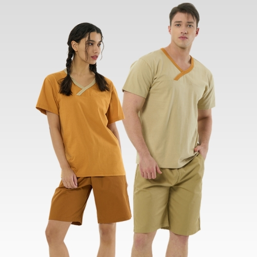 121-120 찜질복 사우나 찜질방옷 20수 반팔 상하세트