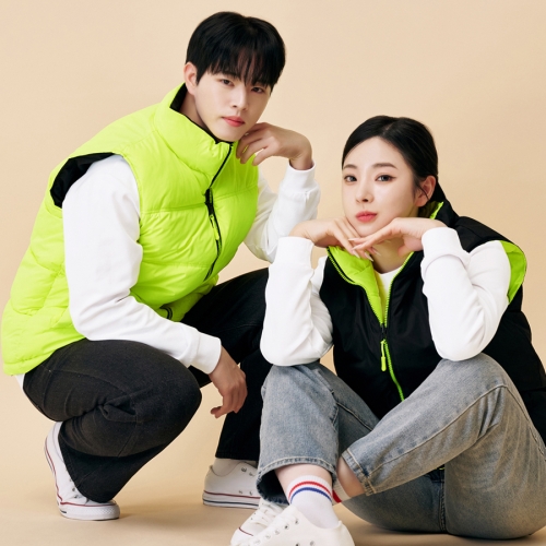 형광노랑 패딩조끼 CSR-2977 [양면조끼]
