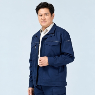 A-2639 세이프 제전 작업복점퍼 춘추 네이비 단체 근무복