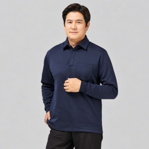 WT-5 긴팔 카라티셔츠 네이비 단체복 회사 근무복 작업복