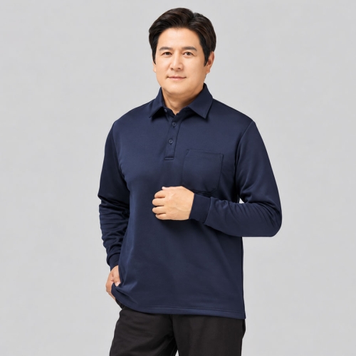 WT-5 긴팔 카라티셔츠 네이비 단체복 회사 근무복 작업복