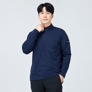 WT-3 사각 기모 반집업 티셔츠 겨울 작업복 회사 단체복 방한 근무복