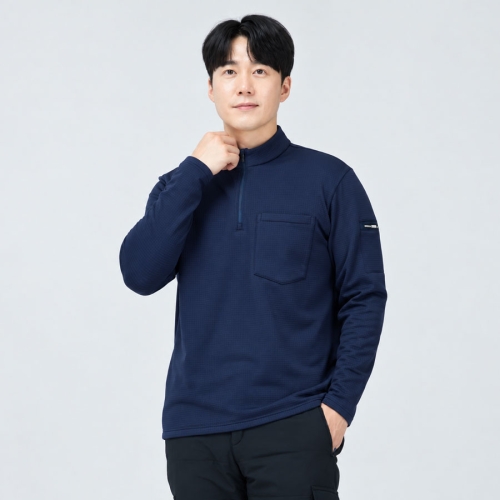 WT-3 사각 기모 반집업 티셔츠 겨울 작업복 회사 단체복 방한 근무복