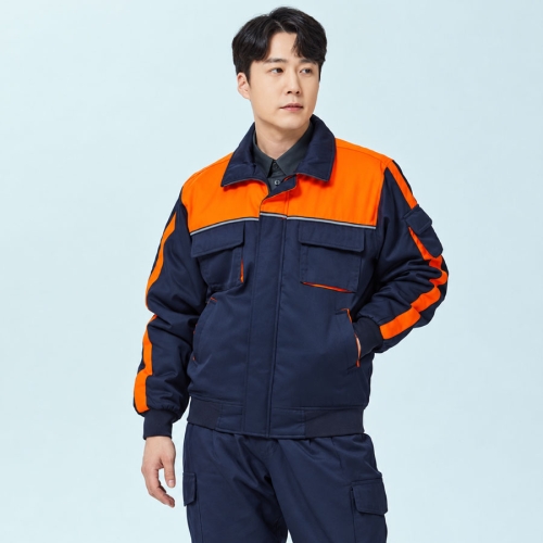 ED-14 겨울 방한점퍼 반사파이핑 작업복 회사 단체복 근무복