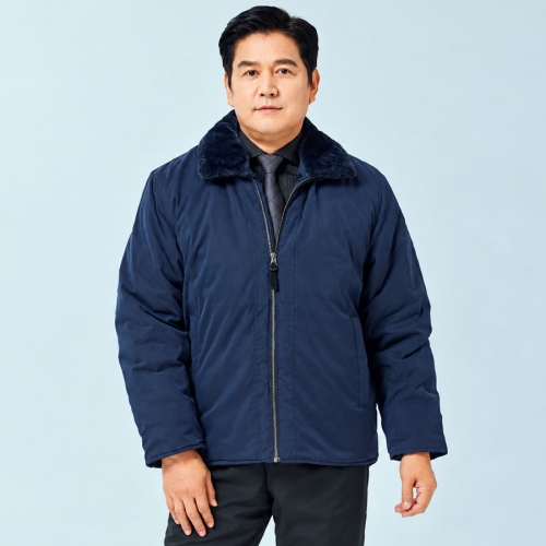 W-992 피치가공 방한점퍼 탈부착 털카라 겨울작업복