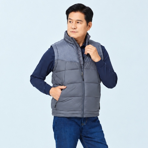 W-461 겨울 방한조끼 웰론 패딩조끼 작업복 회사 단체조끼