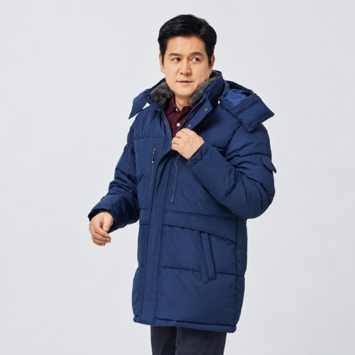 W-576 겨울 방한점퍼 웰론 패딩 탈부착 에리털 작업복 단체복