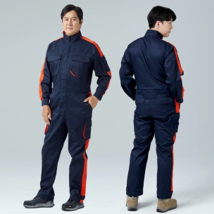 SJ-4 춘하 일체형 작업복 정비복 면혼방 산업현장 근무복