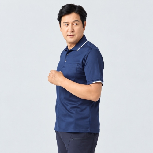 T-061 냉감 반팔 카라티 곤색 여름 작업복 단체복