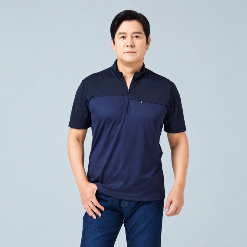 T-155 T-156 사각 체크 투톤 반팔 카라티 여름 작업복 단체복