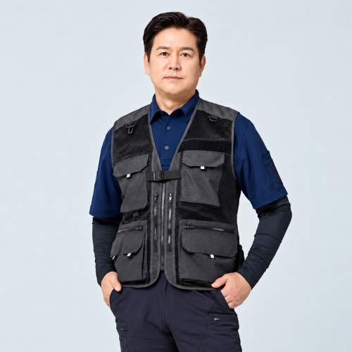 V-515 멀티포켓 기능성 작업조끼 메쉬 현장조끼 단체복