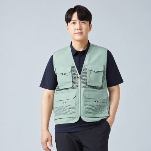 V-51 V-52 V-53 폴리 타스란 메쉬 작업조끼 여름 단체조끼