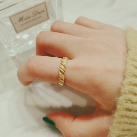 (995제품) 볼륨 로프 순금 반지 3.75g