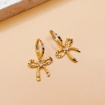 (995제품) 큐빅리본 순금 귀걸이 1.875g + 18K 원터치 장식