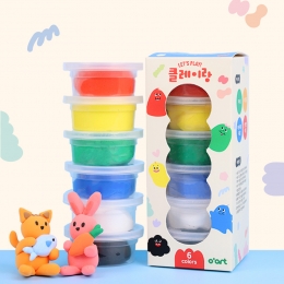 [오아트] 클레이랑 6색 세트(촉감놀이/미술준비물/KC인증)