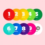 [오아트] 숫자 원마커(10개입/보관 파우치 포함/KC인증)