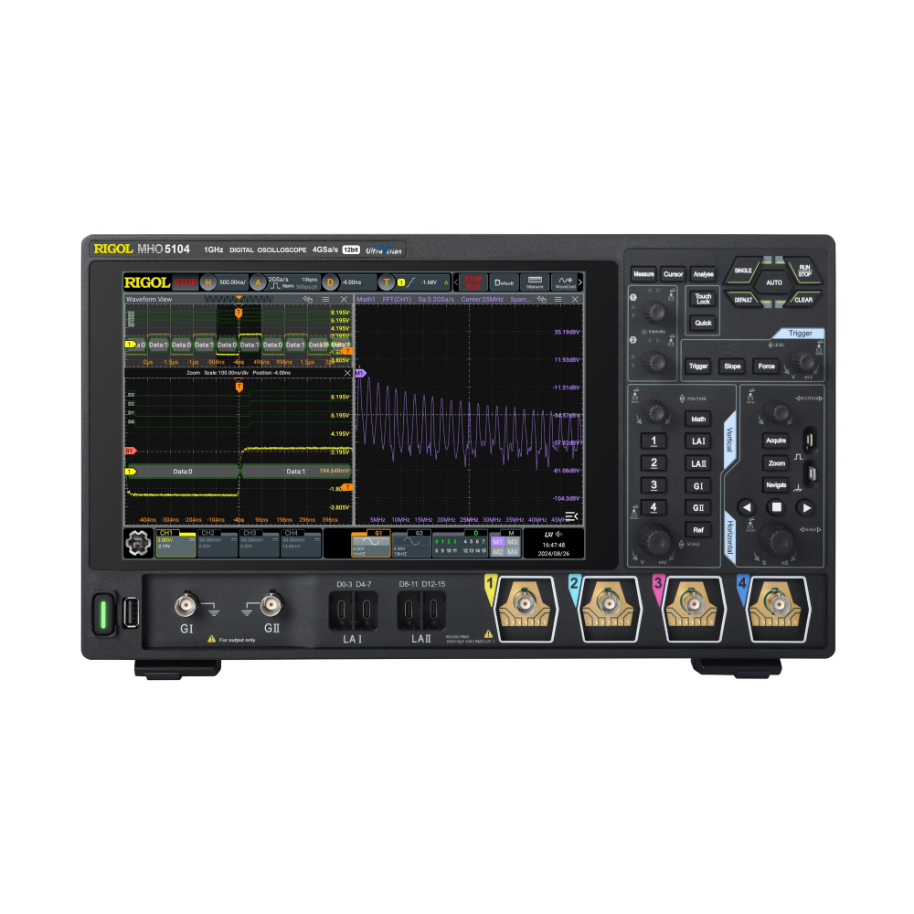 MHO5104 | 리골 DHO/MHO5000 시리즈 | 오실로스코프 | Rigol | 1Ghz | 4+16CH