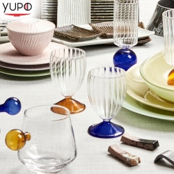 내열 샴페인 글라스 네이비/오렌지