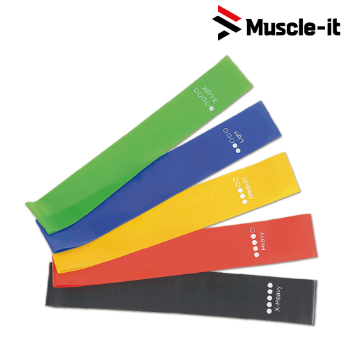 머슬잇 라텍스 루프 밴드 5종세트 근력 헬스 홈트 스트레칭 요가