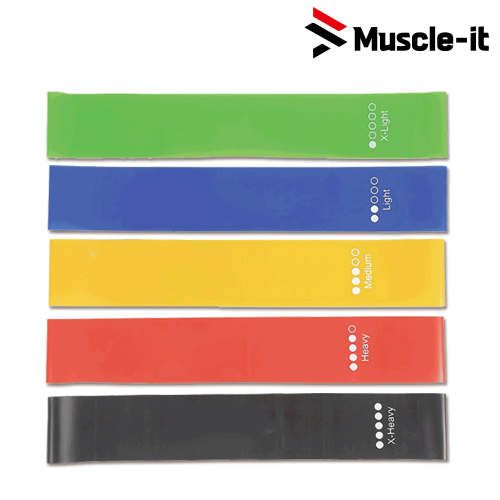 머슬잇 라텍스 루프 밴드 5종세트 근력 헬스 홈트 스트레칭 요가