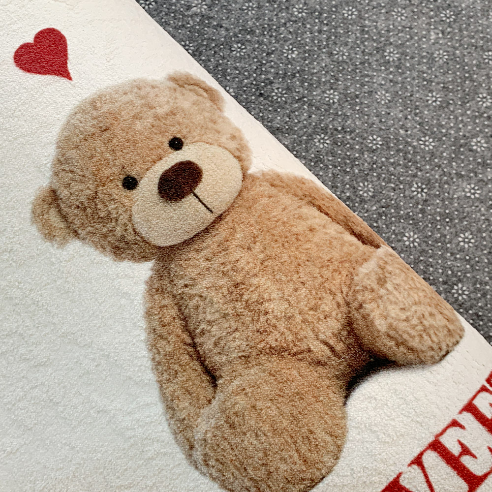 [DTP] 코튼라이크 하트테디 타원 발매트