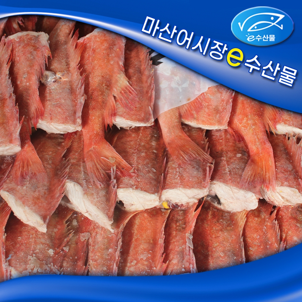 업소 식당용 냉동 두절볼락 한박스13kg 머리손질 붉은볼락 130마리 장문볼락 적어 열기 붉볼락 빨간생선 구이 매운탕용 생선 냉동볼락
