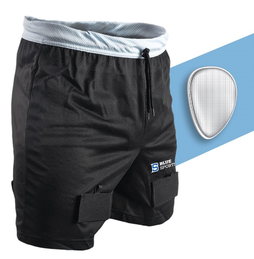 Blue Mesh Short with Pelvic Protector Youth